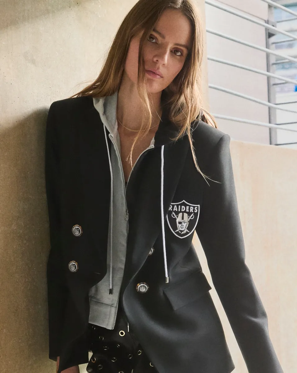 Las Vegas Raiders Dickey Jacket in Black/Silver>Veronica Beard Clearance