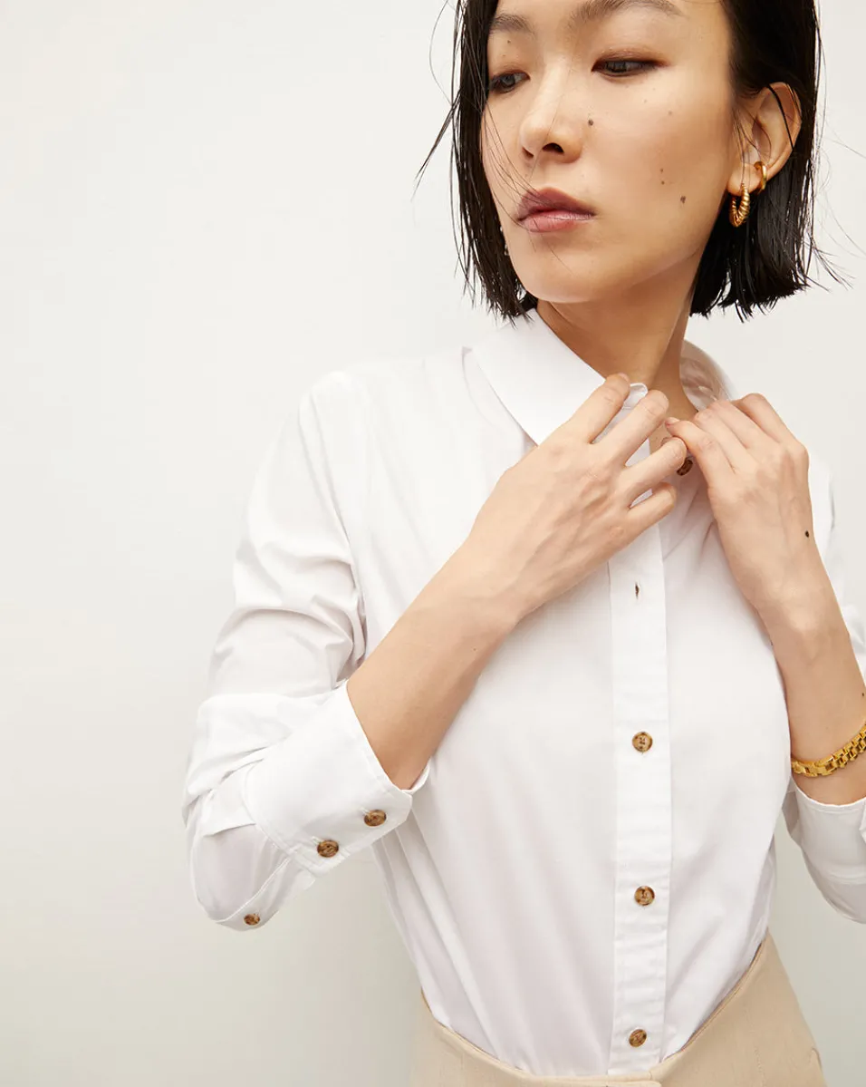 Libby Poplin Button-Down Shirt>Veronica Beard Sale