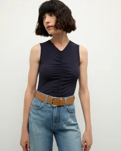 Lidia Leather Belt in>Veronica Beard Clearance