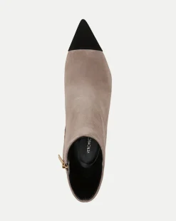 Lisa Cap-Toe Heeled Boots in Taupe & Black><noscript><img width=