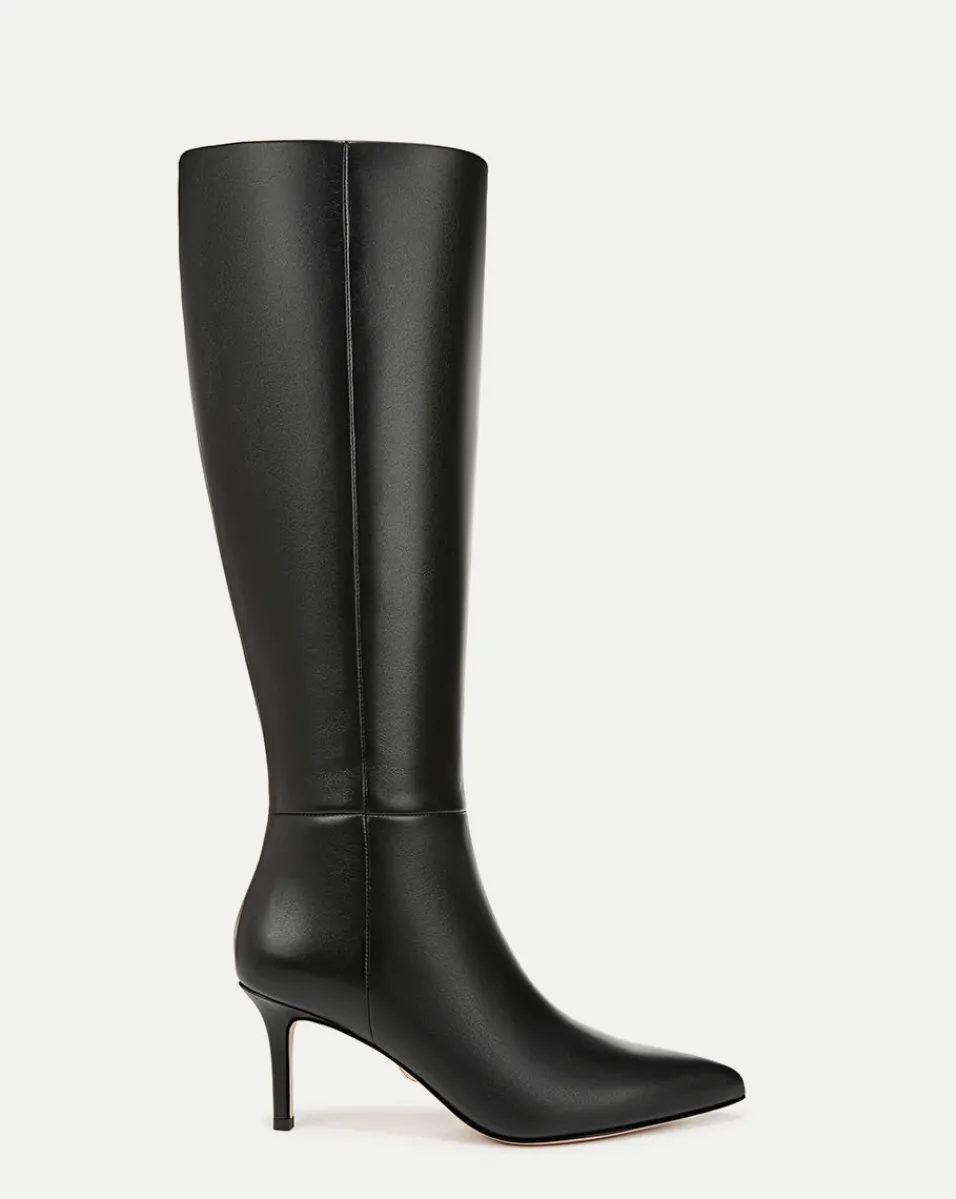Lisa Leather Mid-Heel Tall Boot in>Veronica Beard New