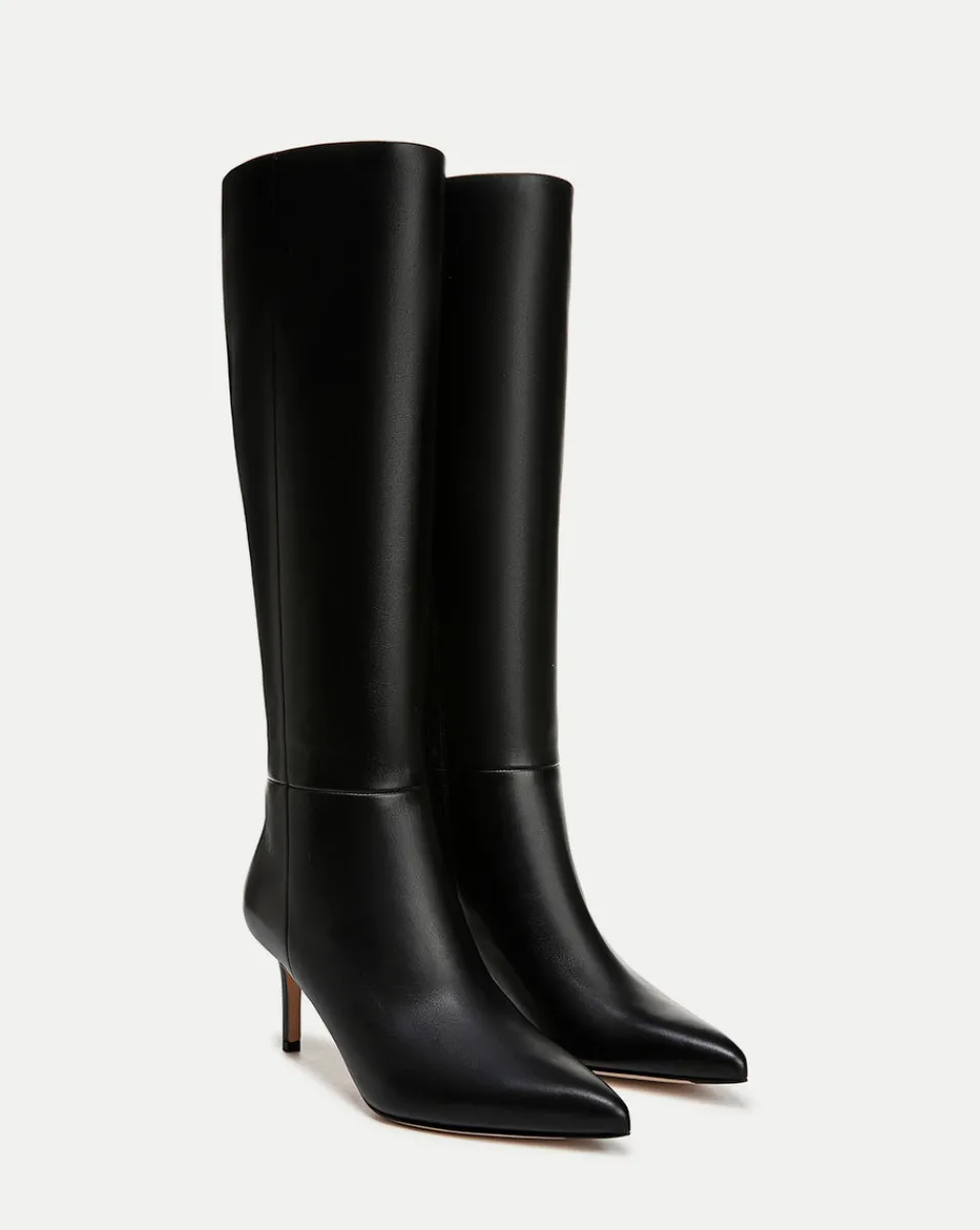 Lisa Leather Mid-Heel Tall Boot in>Veronica Beard New