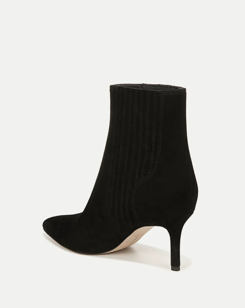Lisa Mid-Heel Suede Bootie in>Veronica Beard Discount