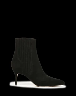 Lisa Mid-Heel Suede Bootie in><noscript><img width=
