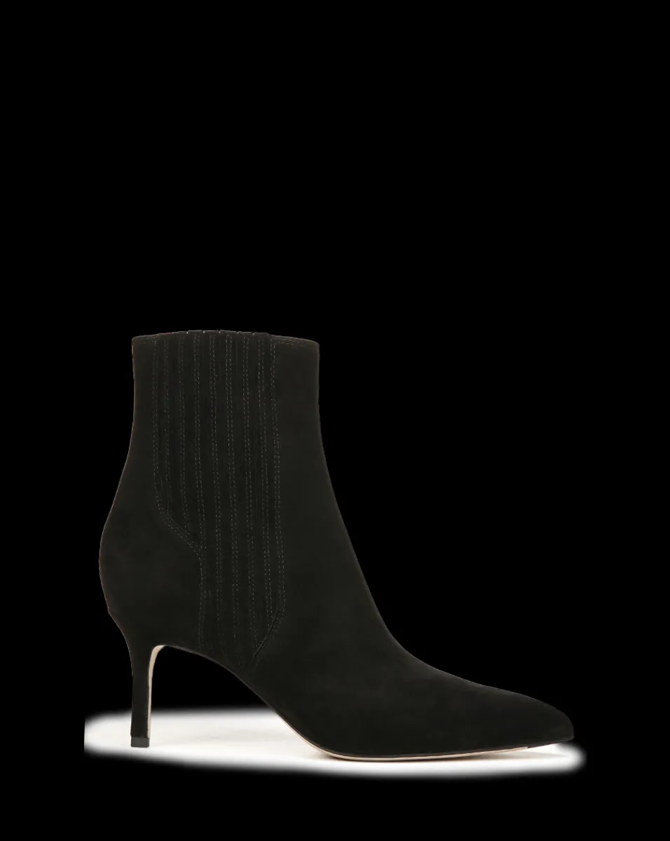 Lisa Mid-Heel Suede Bootie in>Veronica Beard Discount