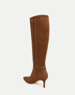 Lisa Suede Mid-Heel Tall Boot in><noscript><img width=