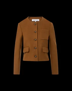 Lyssa Collarless Jacket in Deep Ochre><noscript><img width=