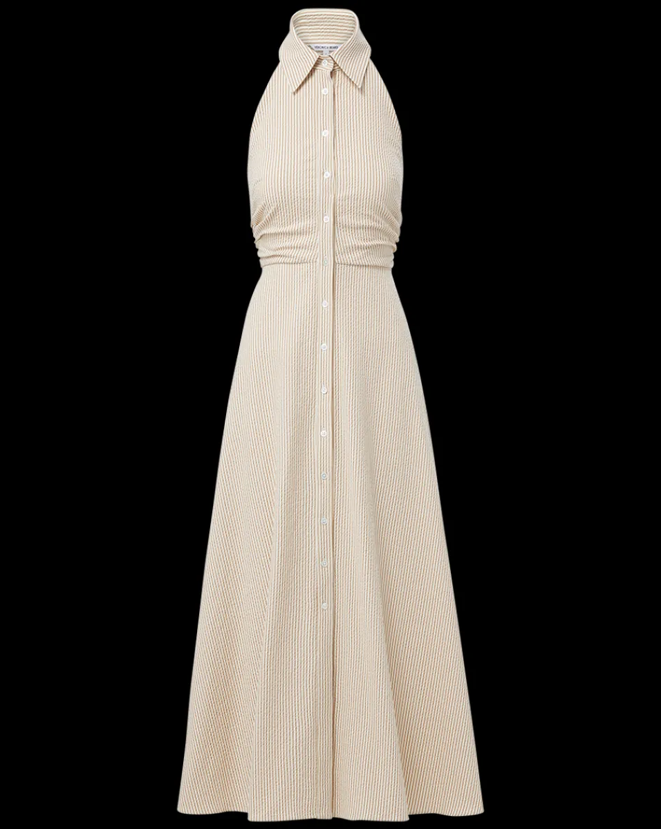 Mackey Seersucker Halter Dress in>Veronica Beard Discount