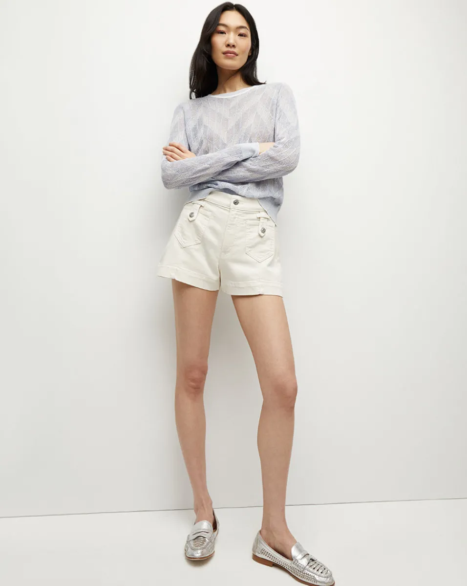 Magellen Linen-Blend Sweater in Light Blue>Veronica Beard Best