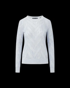 Magellen Linen-Blend Sweater in Light Blue><noscript><img width=