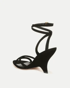 Manuela Sculpted Wedge Suede Sandal><noscript><img width=
