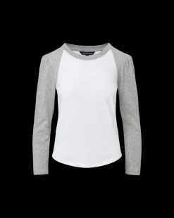 Mason Baseball Tee in White/Heather Grey><noscript><img width=