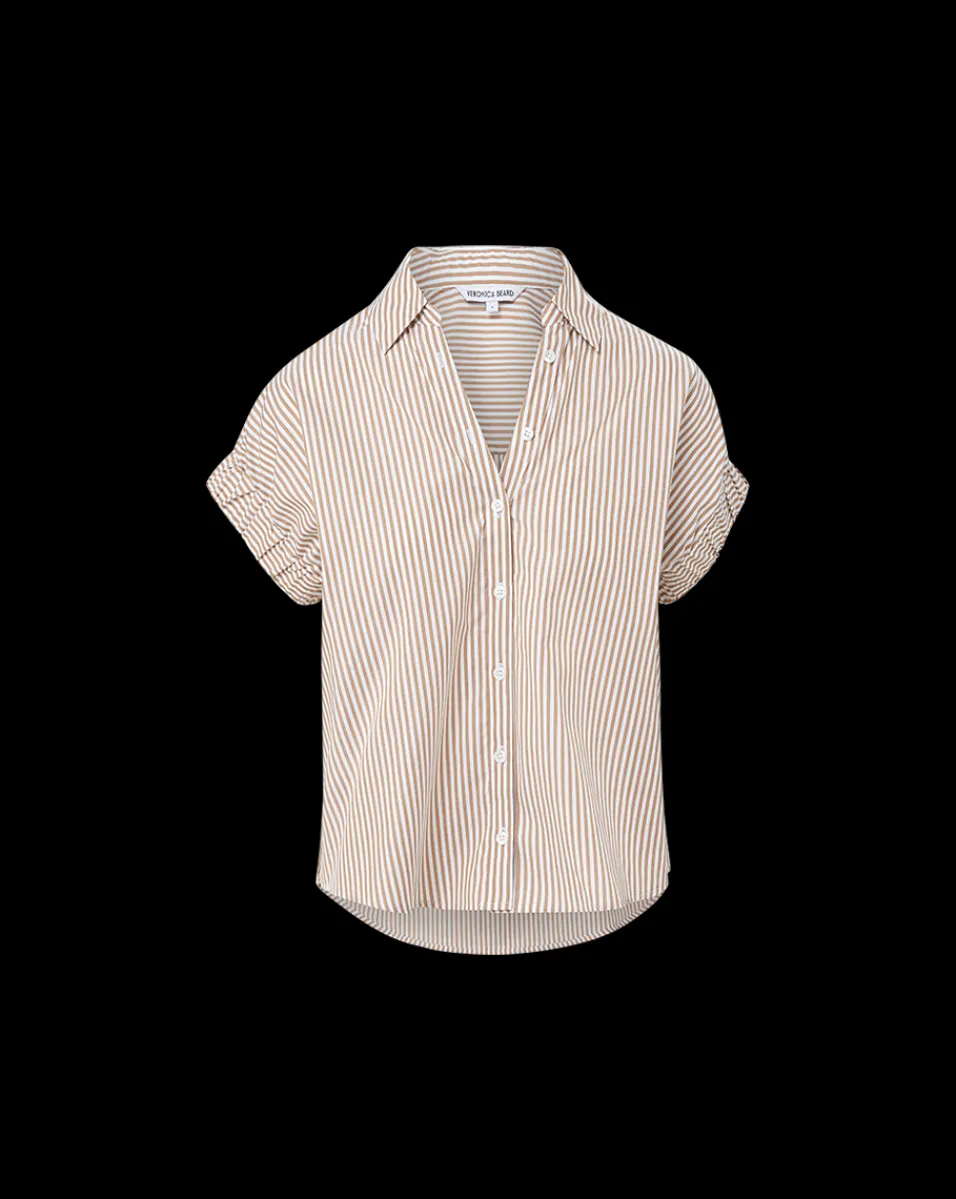 Matera Cotton Button-Down Shirt in>Veronica Beard Hot