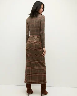 Maxine Plaid Maxi Skirt in Camel & Black><noscript><img width=