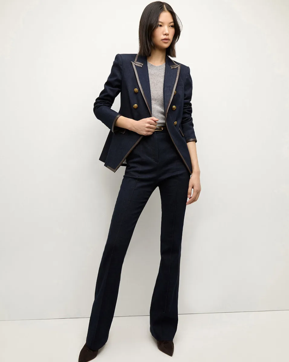 Miller Denim Blazer Dickey Jacket in Dark Wash>Veronica Beard Clearance