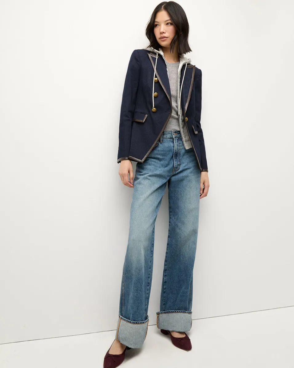 Miller Denim Blazer Dickey Jacket in Dark Wash>Veronica Beard Clearance