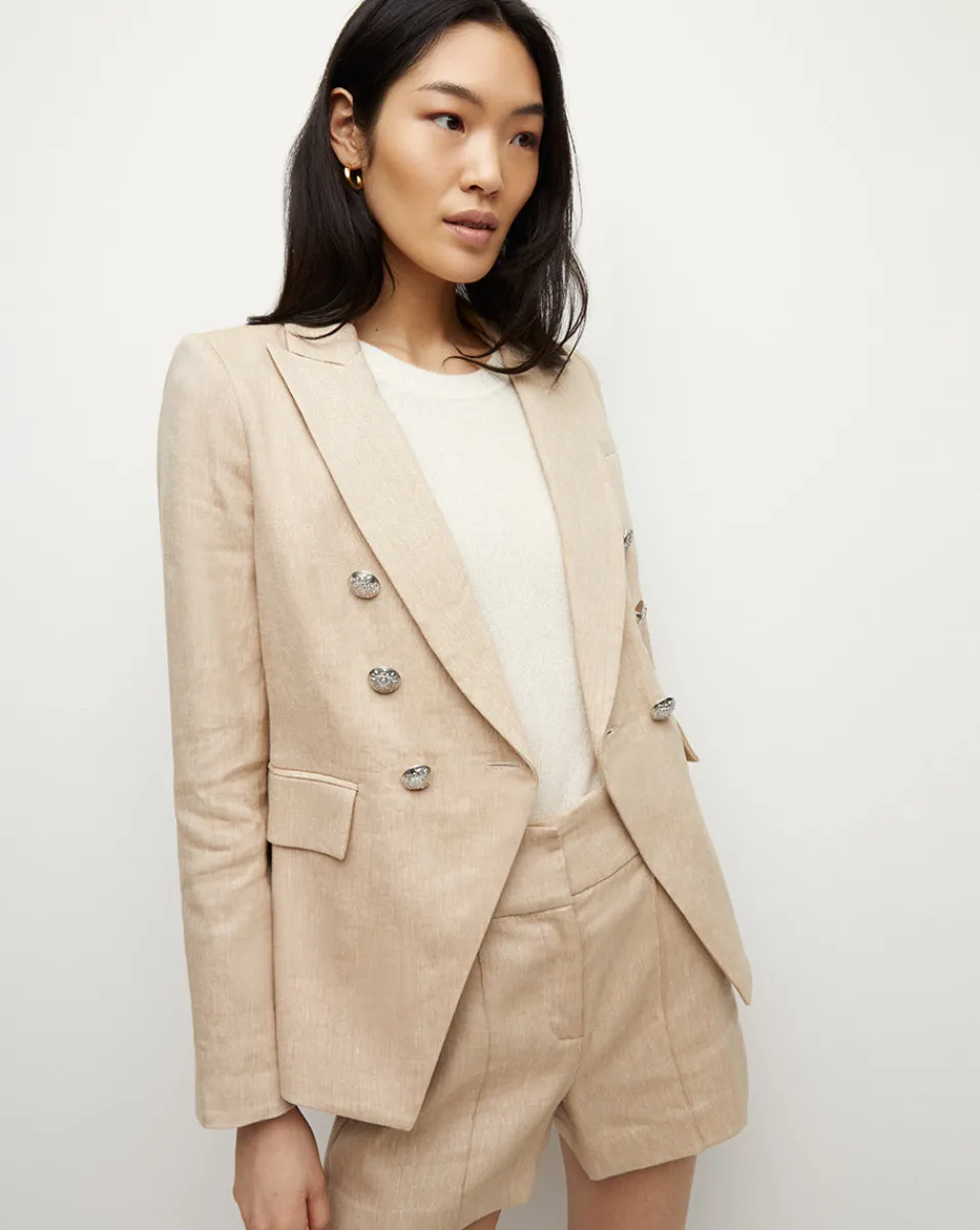 Miller Linen Dickey Jacket in Khaki Melange>Veronica Beard Best