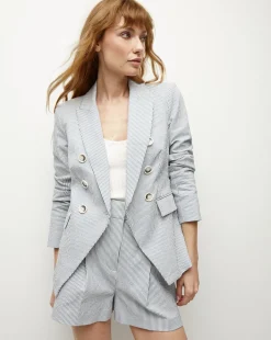 Miller Seersucker Dickey Jacket in>Veronica Beard Sale