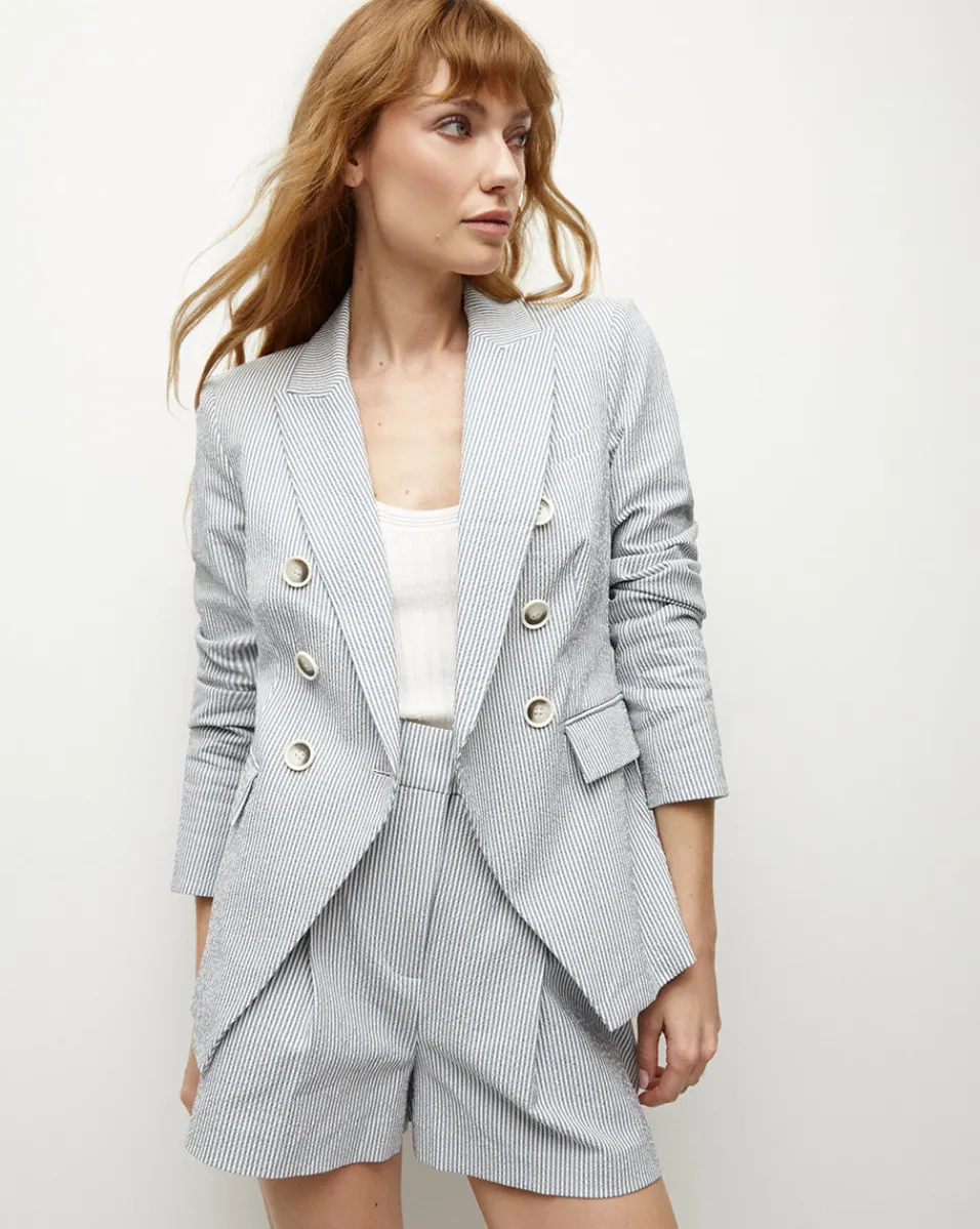 Miller Seersucker Dickey Jacket in>Veronica Beard Sale