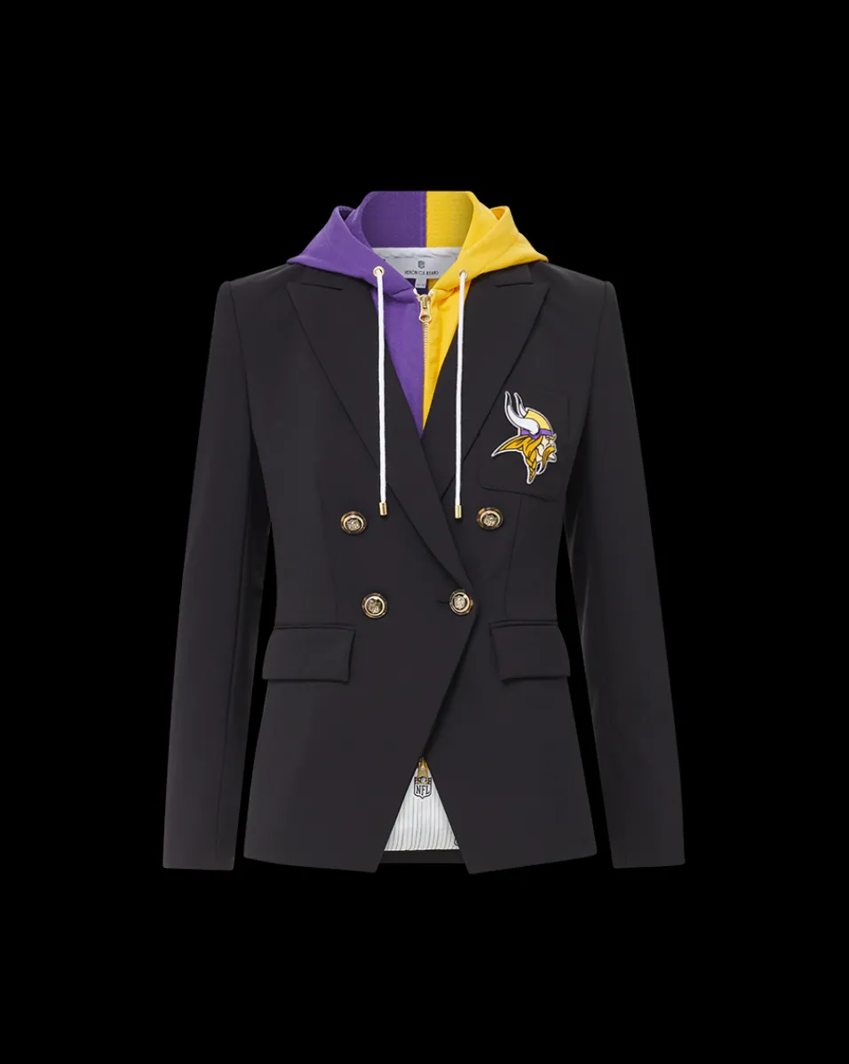 Minnesota Vikings Dickey Jacket in Black/Gold>Veronica Beard
