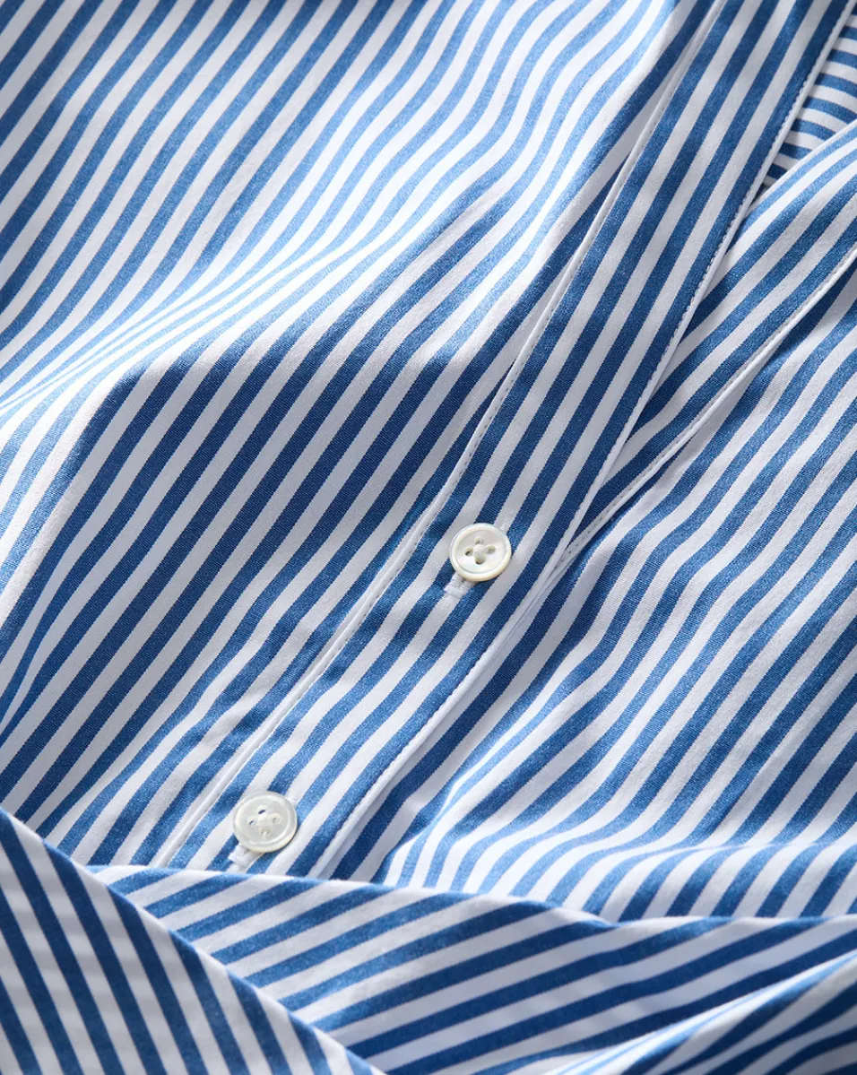 Nagano Shirtdress in Blue & White Stripe>Veronica Beard Clearance