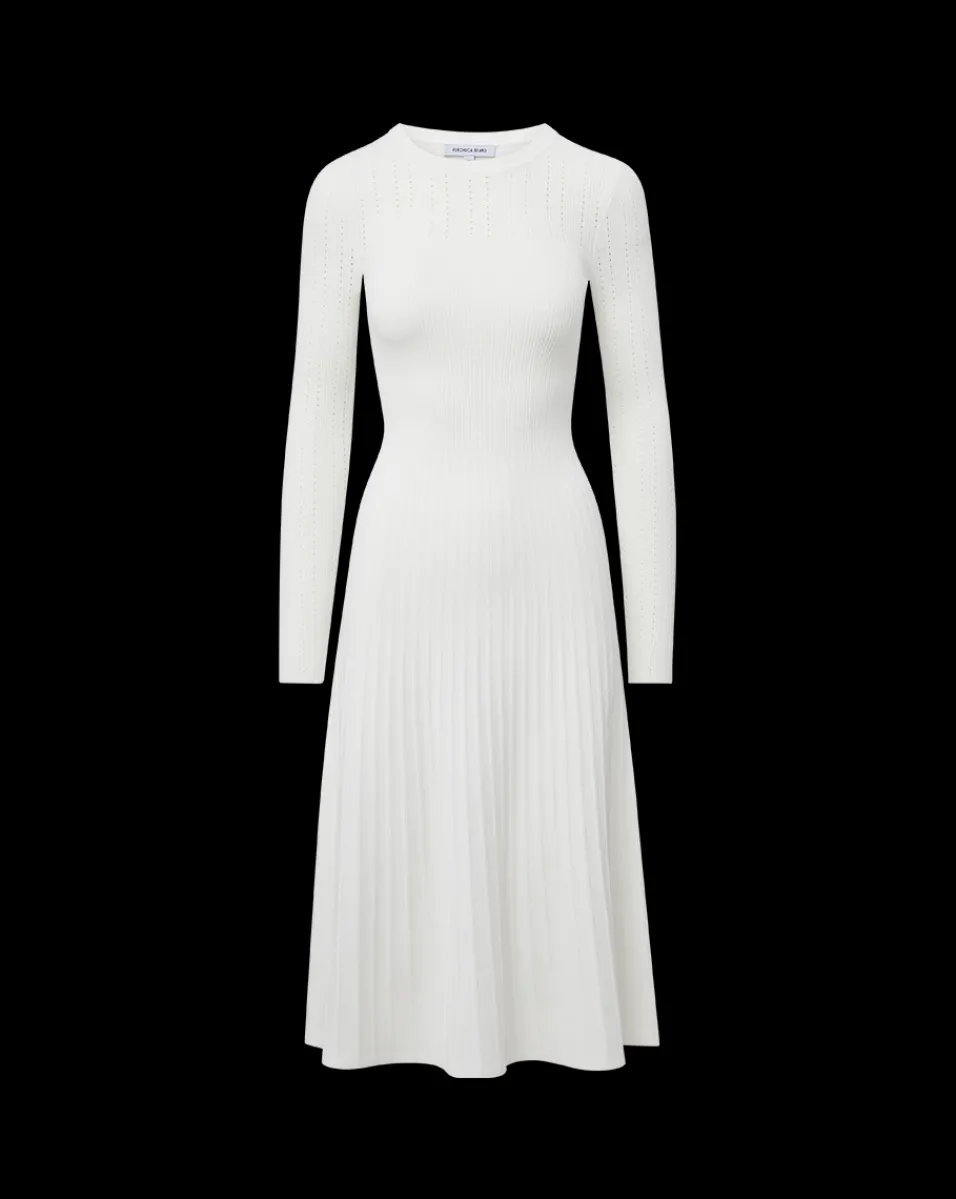 Nami Long Sleeve Sweater Dress in White>Veronica Beard New