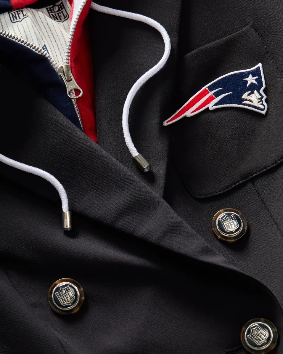 New England Patriots Dickey Jacket in Navy/Silver>Veronica Beard New