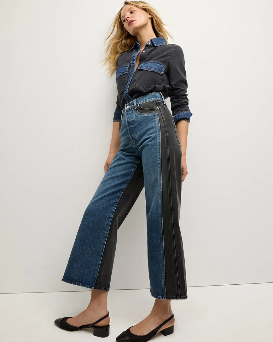 Noah Shirt Colorblock in Blue Star Colorblock>Veronica Beard Online