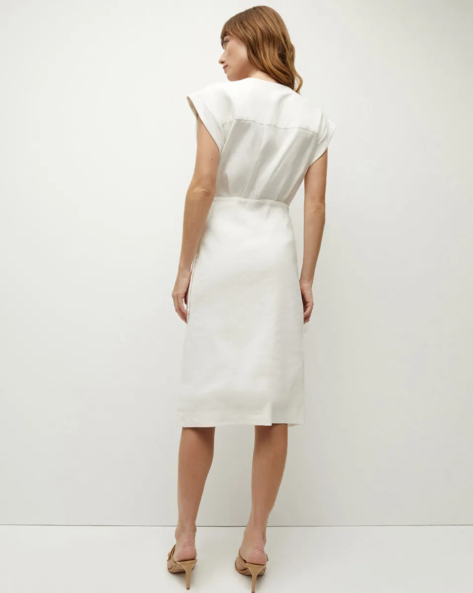 Octavia Stretch-Linen Wrap Dress>Veronica Beard Clearance