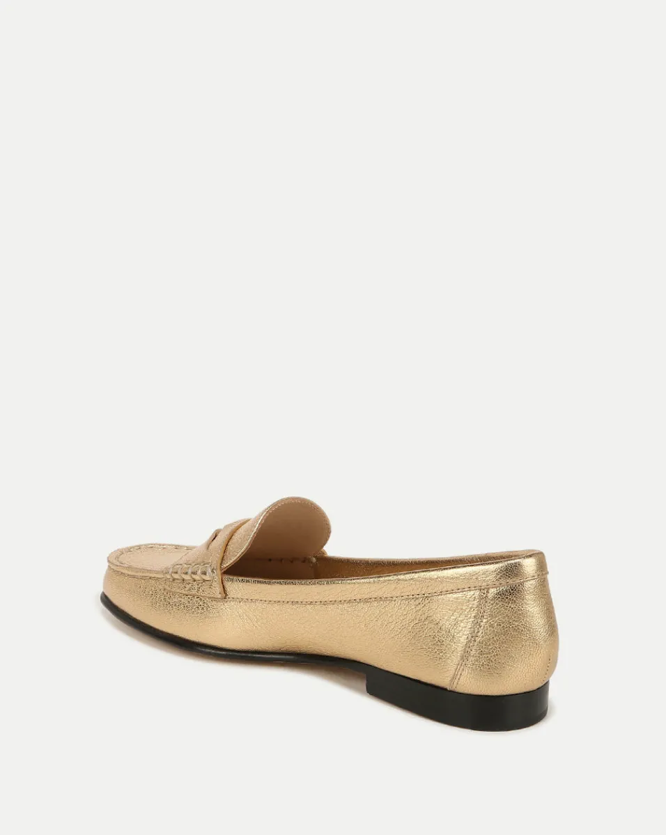 Penny Metallic Leather Loafer in>Veronica Beard Sale