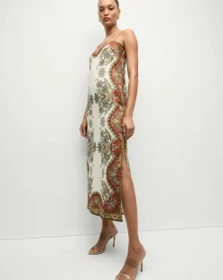 Petra Linen Maxi Dress in Cream & Red><noscript><img width=