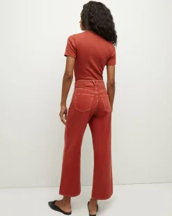 Pruitt Ribbed Tee in Brick Red><noscript><img width=