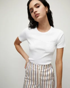Pruitt Ribbed Pocket Tee>Veronica Beard Outlet