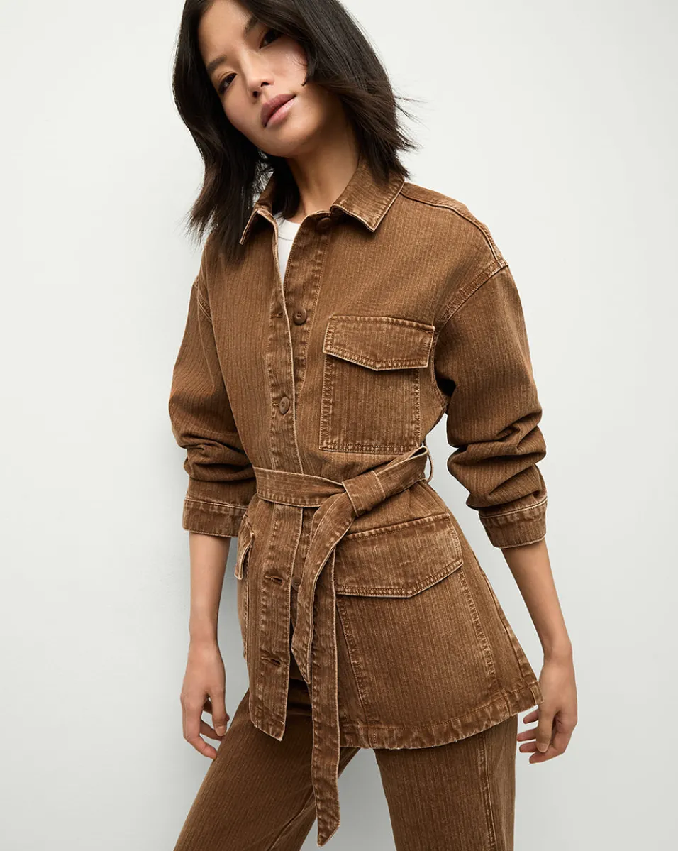Ramone Denim Chore Jacket in Brown>Veronica Beard Online