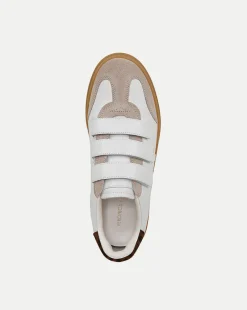 Reagan Velcro Sneaker in White & Leopard><noscript><img width=