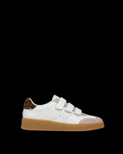 Reagan Velcro Sneaker in White & Leopard><noscript><img width=