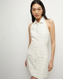Roxanne Tweed Dress in Ivory Multi>Veronica Beard Hot