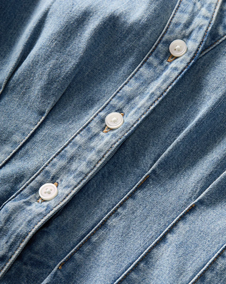 Ruben Denim Dress in Pebble Stone>Veronica Beard Outlet