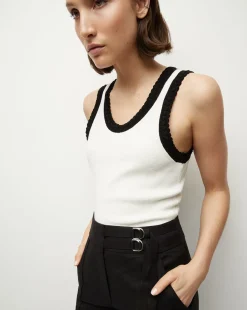 Sandra Ribbed Tank in>Veronica Beard Outlet