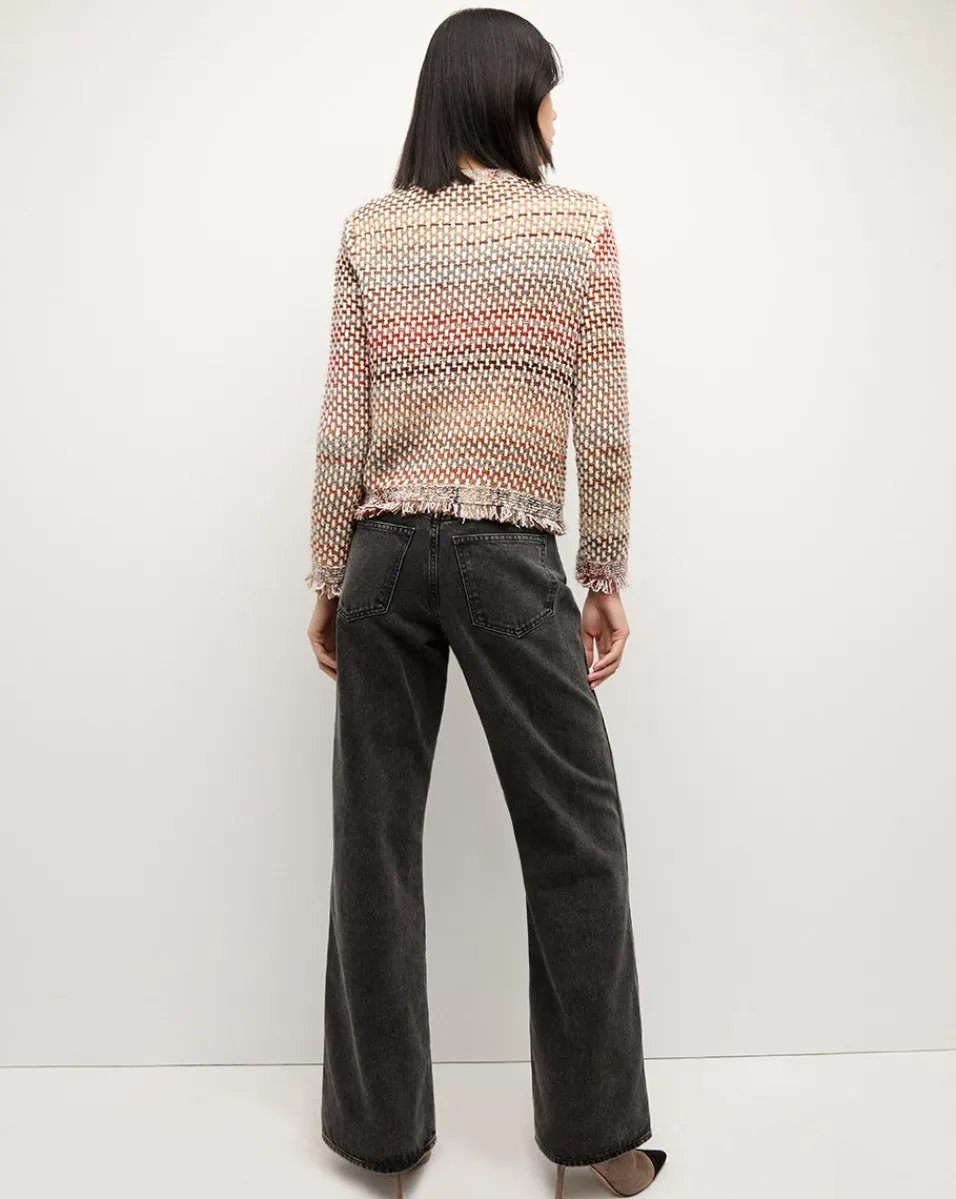 Sariyah Knit Jacket in Red Multi>Veronica Beard Hot