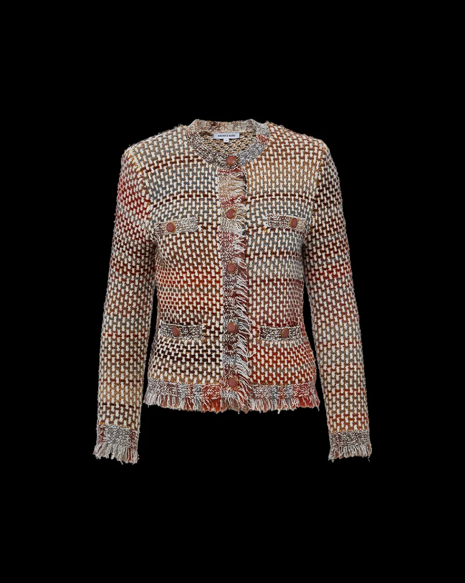 Sariyah Knit Jacket in Red Multi>Veronica Beard Hot