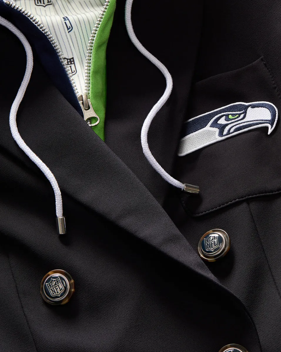 Seattle Seahawks Dickey Jacket in Navy/Silver>Veronica Beard Outlet
