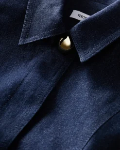 Serina Denim Dress in Dark Oxford><noscript><img width=