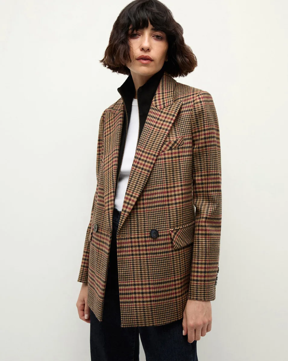 Sevyn Plaid Dickey Jacket in Camel & Black>Veronica Beard Discount