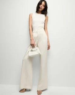 Sid Sleeveless Crew-Neck Pullover in White>Veronica Beard