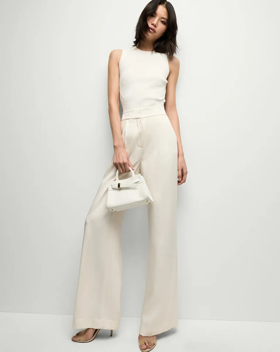 Sid Sleeveless Crew-Neck Pullover in White>Veronica Beard
