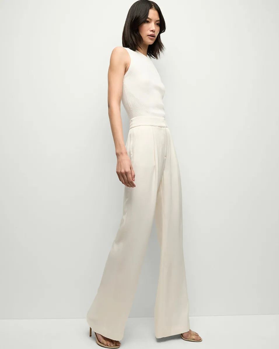 Sid Sleeveless Crew-Neck Pullover in White>Veronica Beard