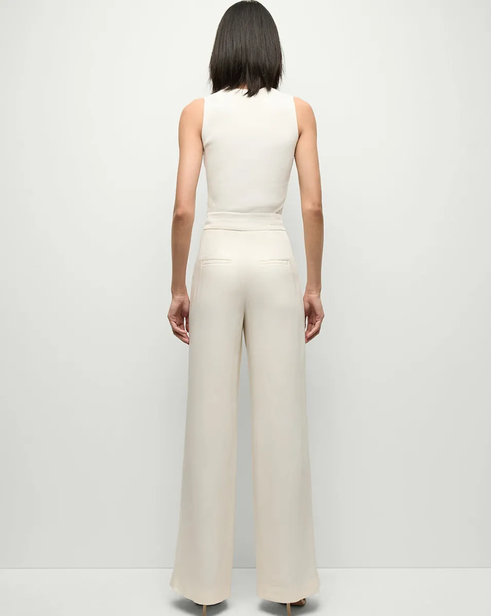 Sid Sleeveless Crew-Neck Pullover in White>Veronica Beard