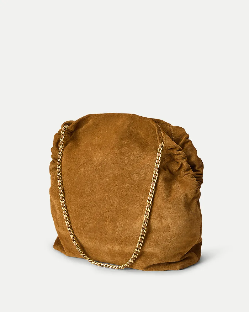 Slouch Shoulder Suede Bag in>Veronica Beard Hot