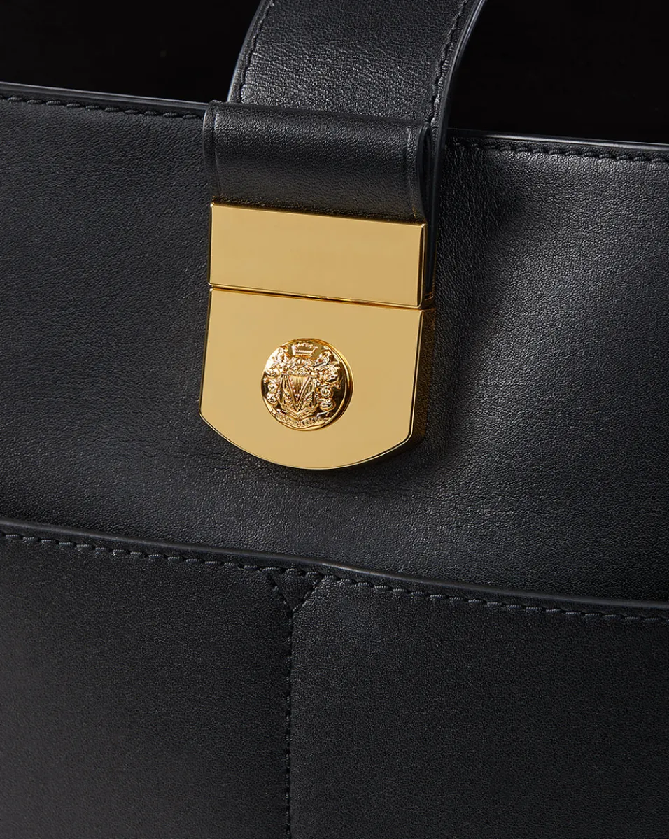 Small Crest Lock Bucket Bag in>Veronica Beard Best